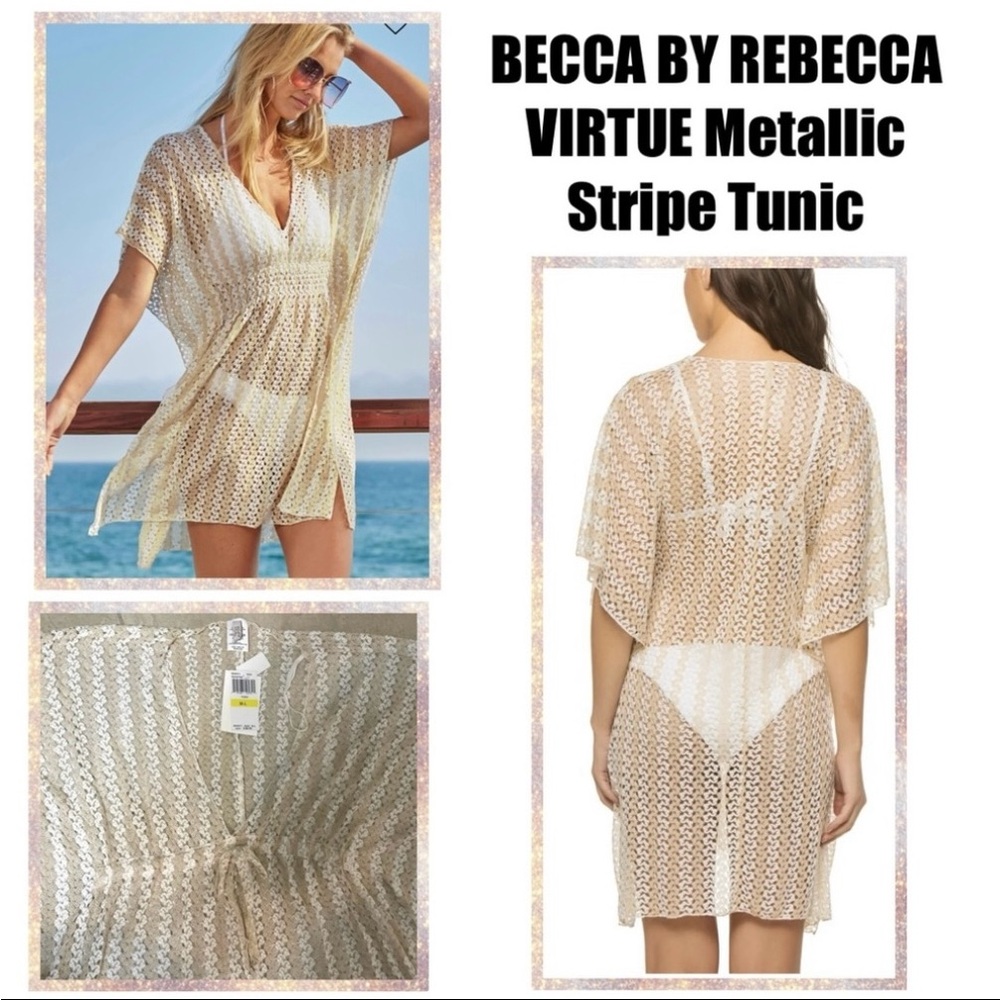 BECCA BY REBECCA VIRTUE Metallic Stripe Tunic